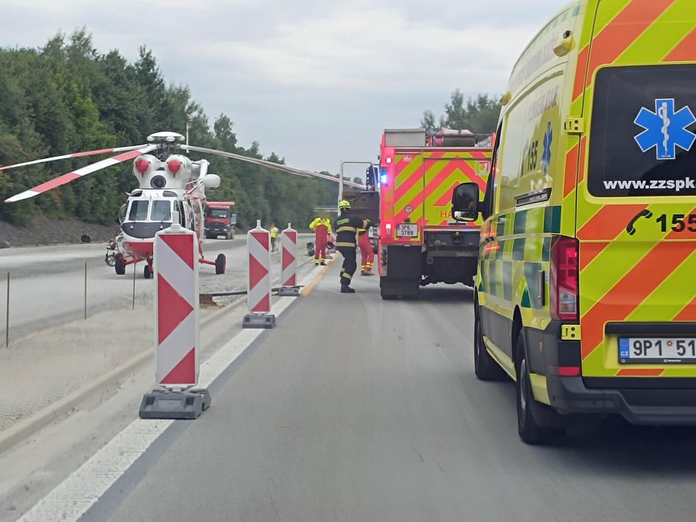 Tragická nehoda na dálnici D5. Foto: HZS