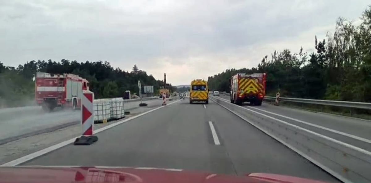 Tragická nehoda na dálnici D5. Foto: HZS