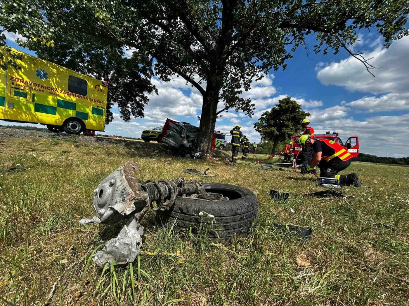 Tragická nehoda u Malšic na Táborsku. Foto: HZS