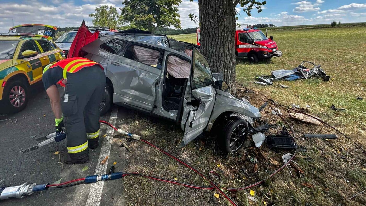 Tragická nehoda u Malšic na Táborsku. Foto: HZS