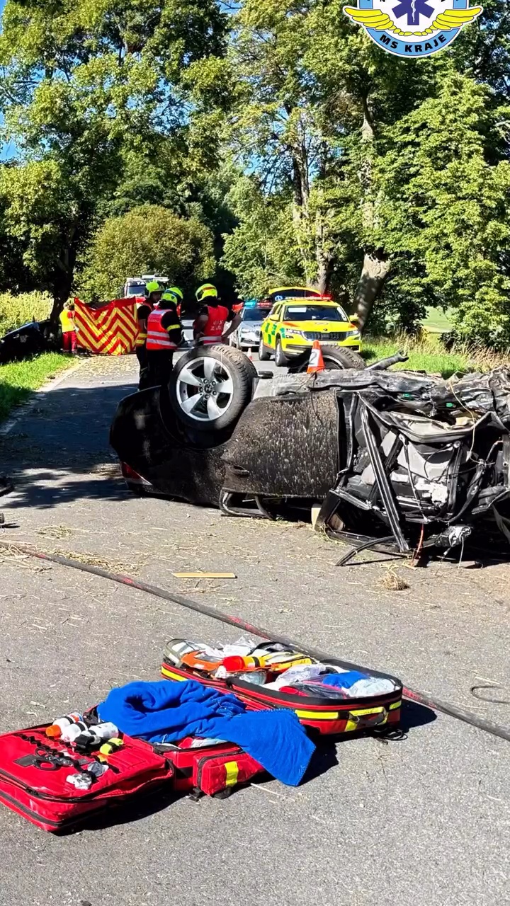 Tragická nehoda u Heřmanovic. Foto: ZZS