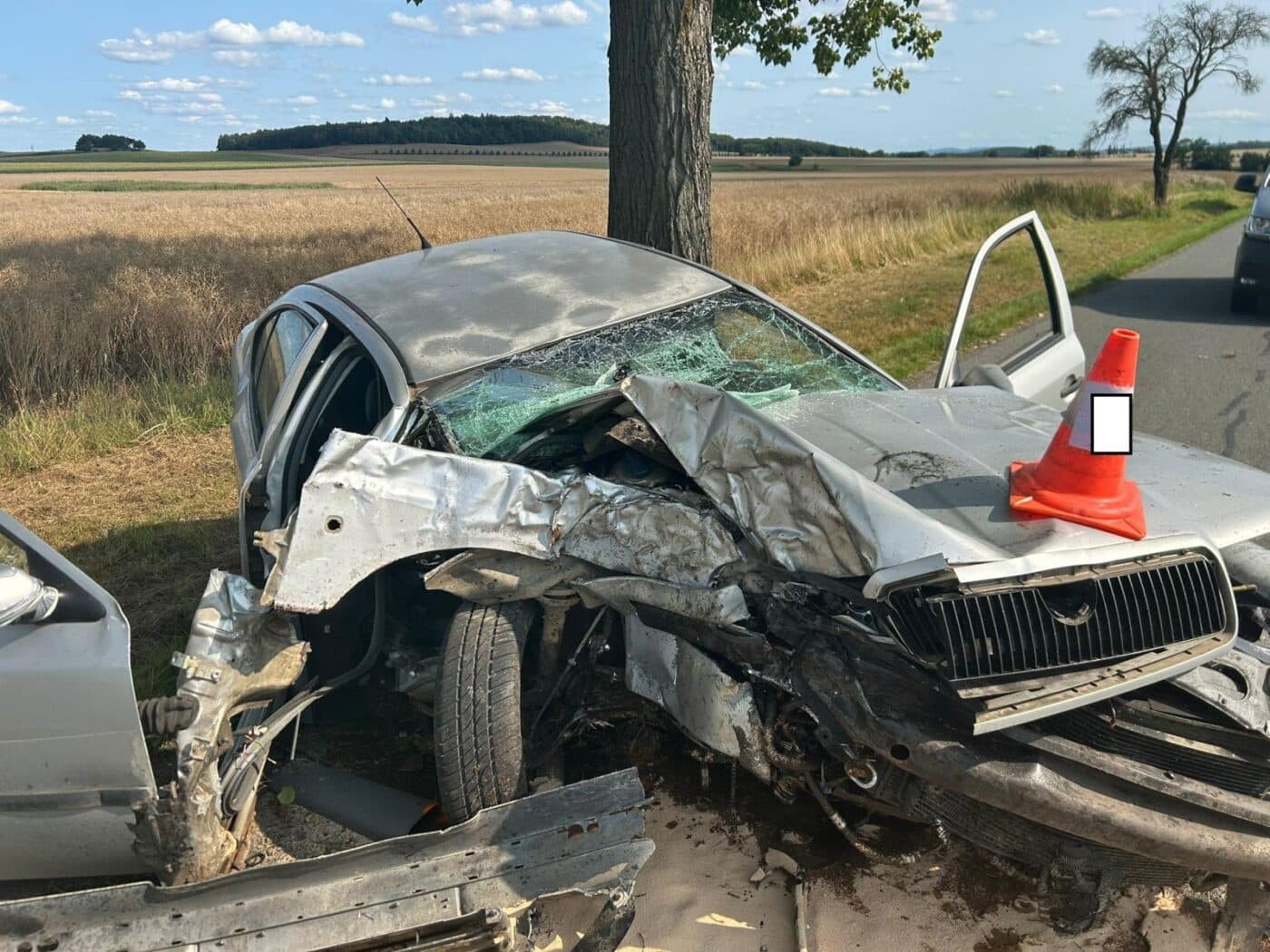 Tragická nehoda u Mirovic na Písecku. Foto: PČR