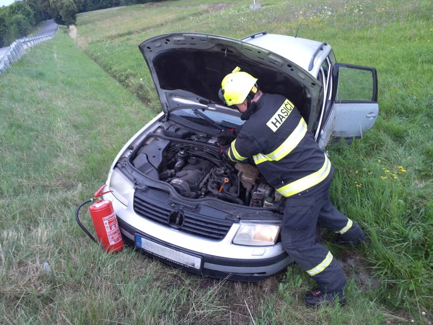 Nehoda dvou aut u Radčic.