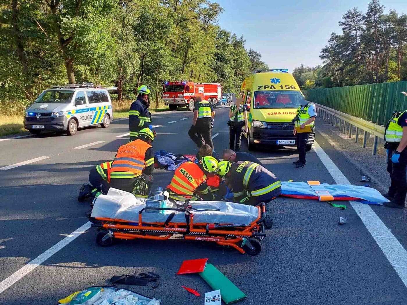 Vážné víkendové nehody motorkářů v Pardubickém kraji. Foto: HZS