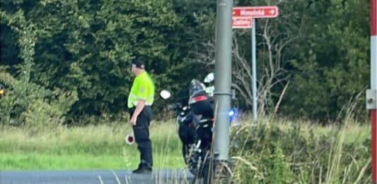 Policista řídí dopravu u Bohatic před místem tragické nehody. Foto: Ivana Jablonovská