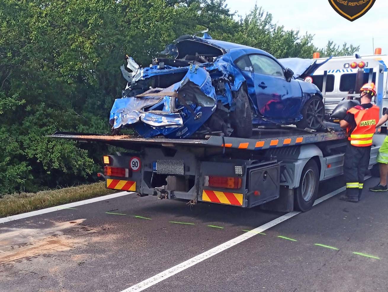 Nehoda u Zdounek. Foto: HZS