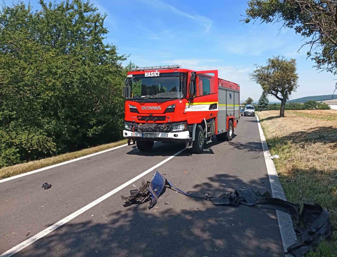 Nehoda u Zdounek. Foto: HZS