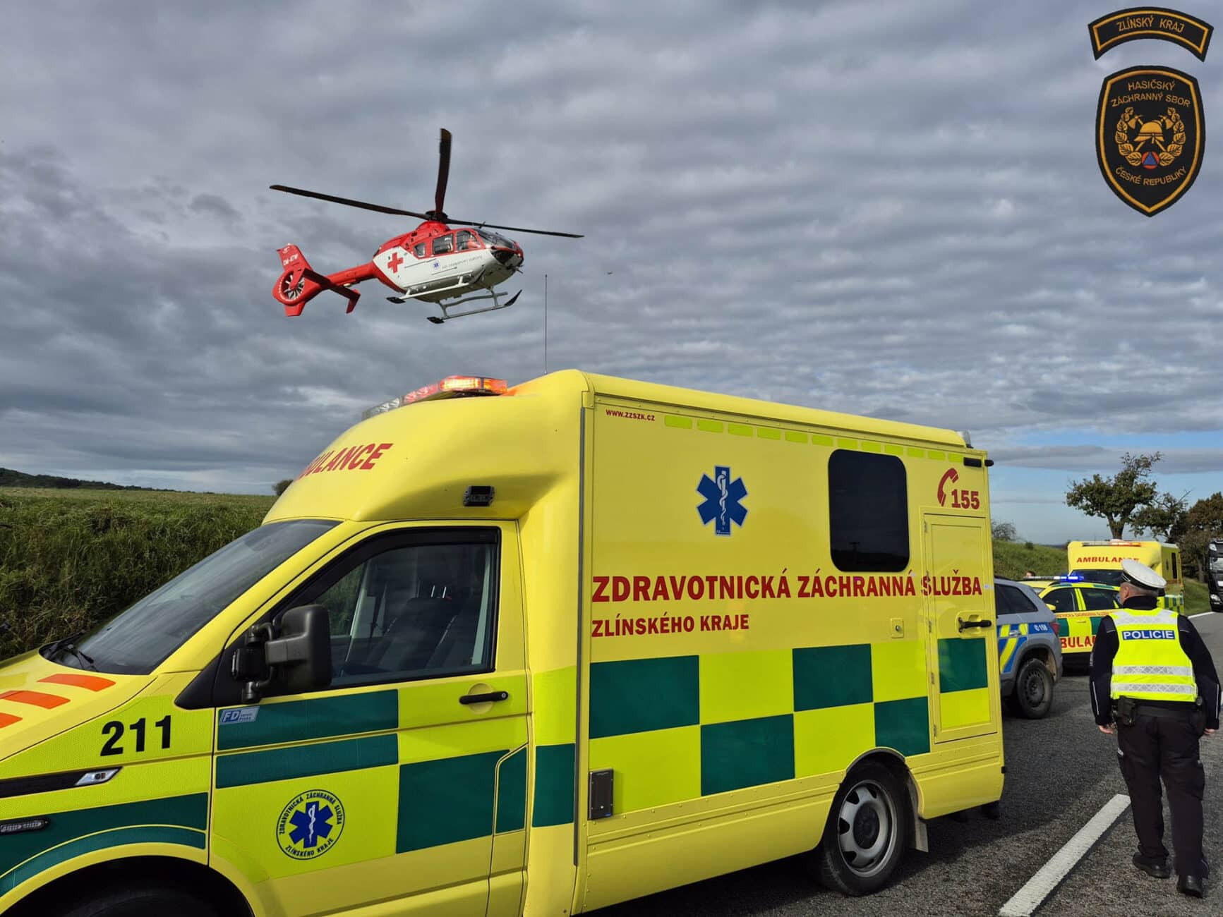 Tragická nehoda u Bystřice pod Lopeníkem. Foto: HZS ZLK