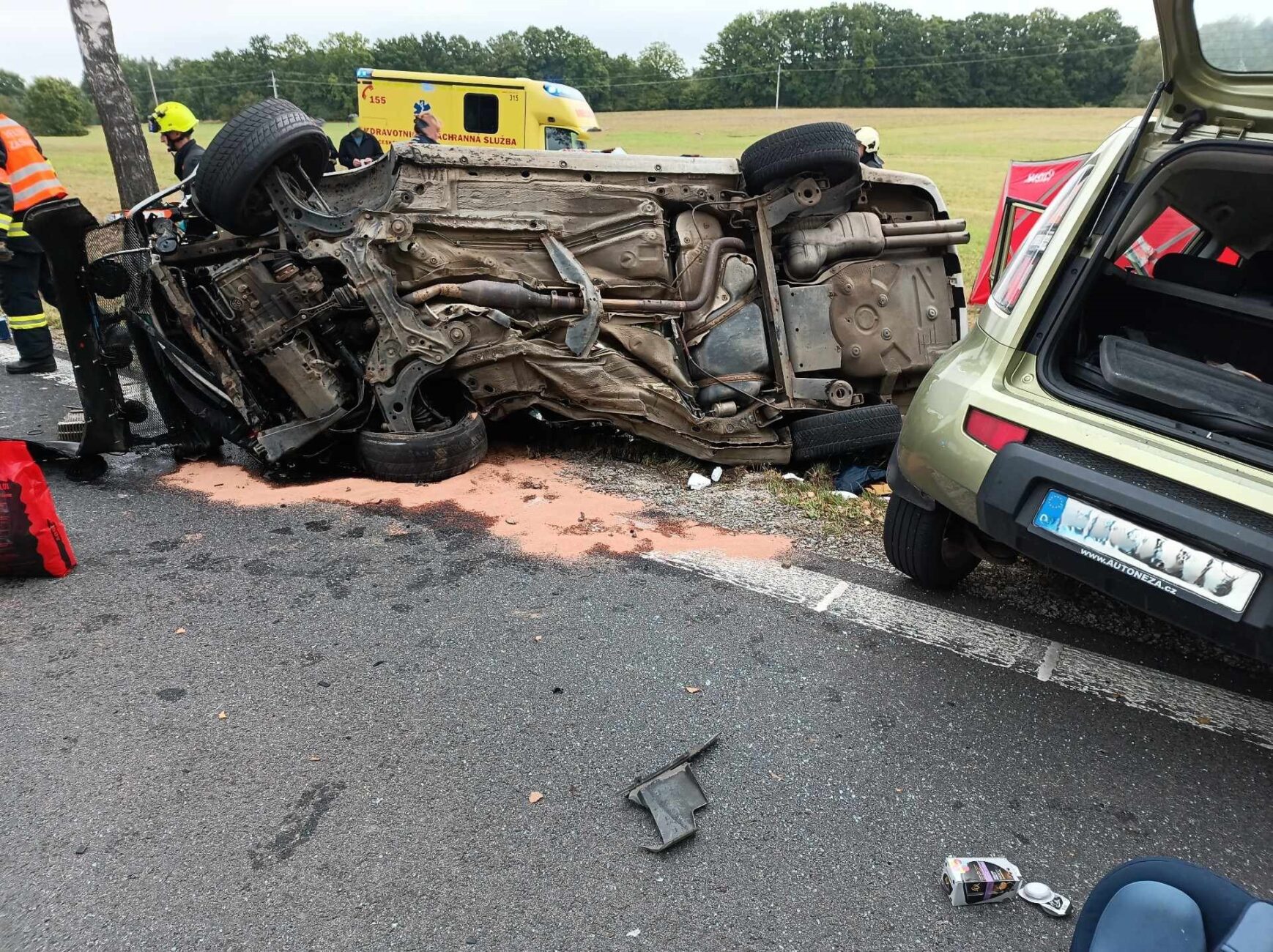Tragická nehoda u Lásenice. Foto: HZS