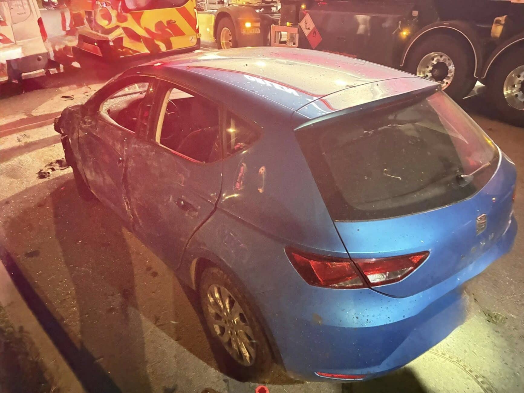 Nehoda na benzince v Opavě. Foto: FB/Kde stojí švestky Opava