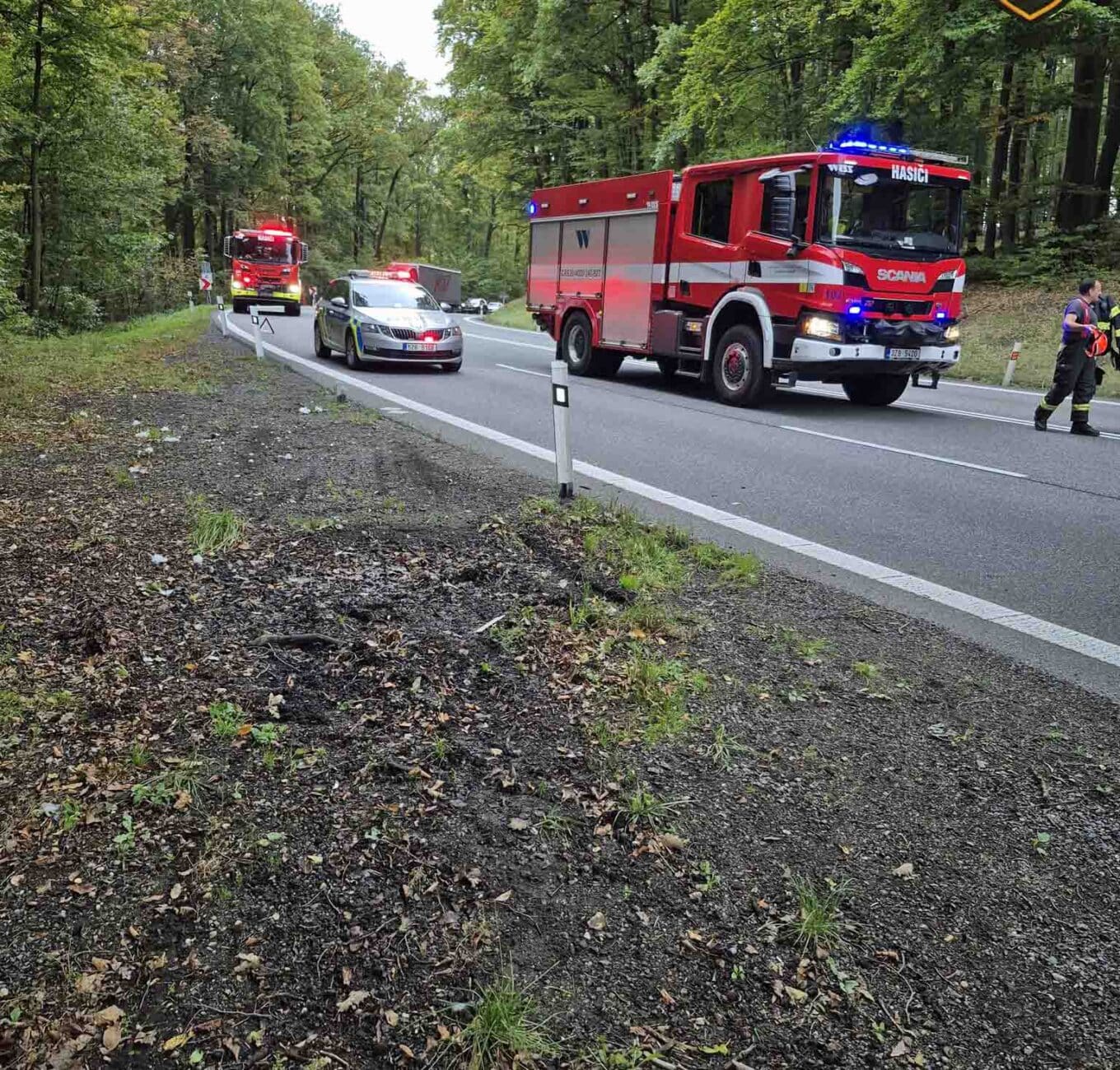 Tragická nehoda motorkáře v Buchlovských kopcích. Foto: HZS