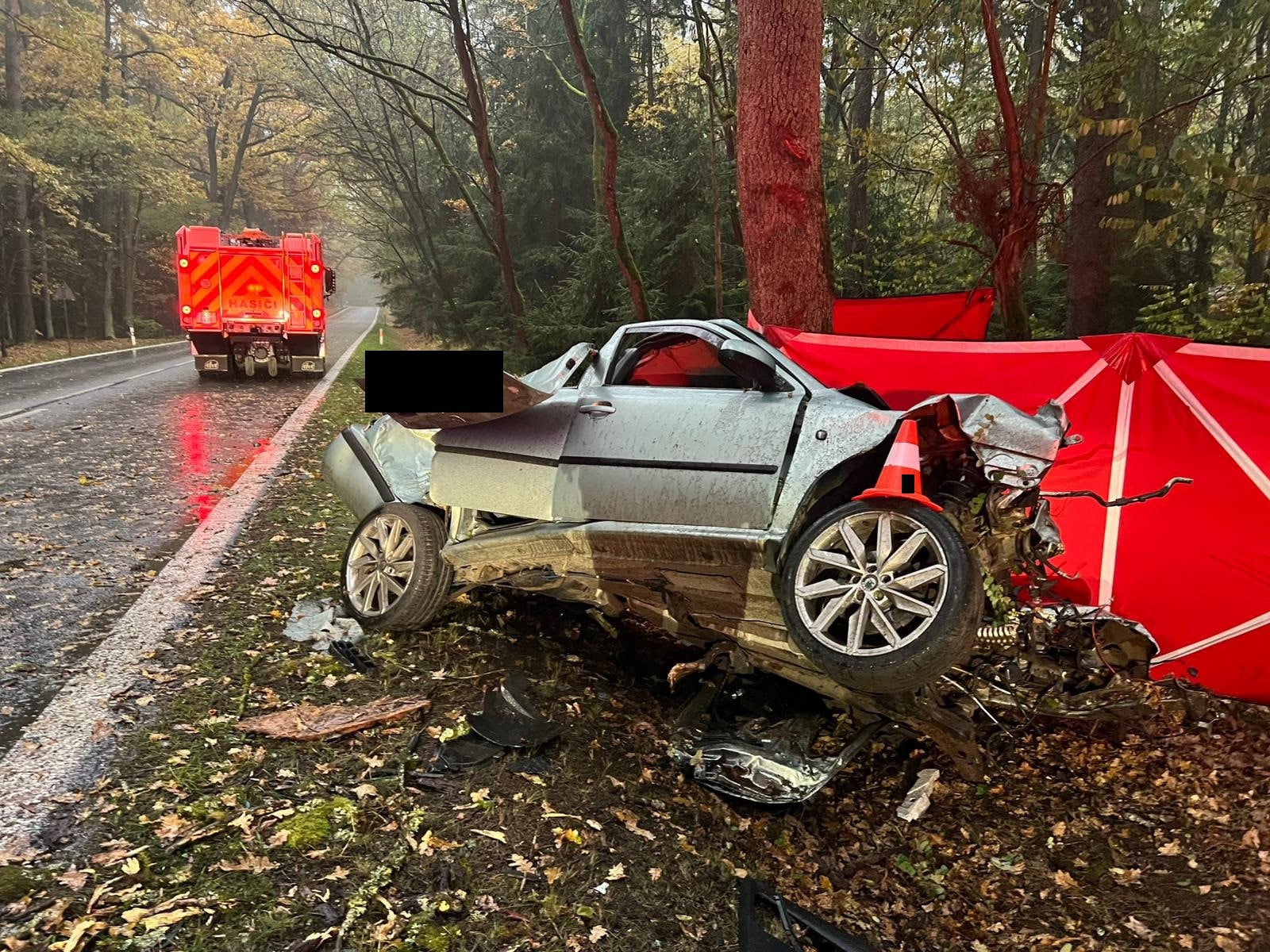 Tragická nehoda u Majdaleny. Foto: PČR