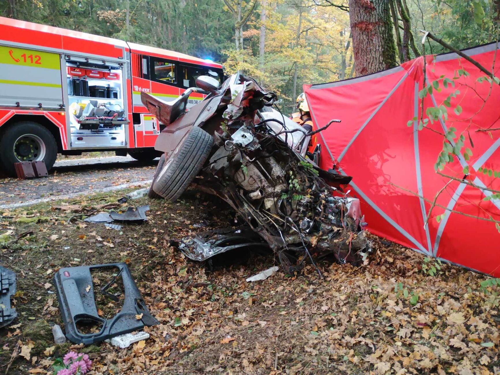 Tragická nehoda u Majdaleny. Foto: HZS