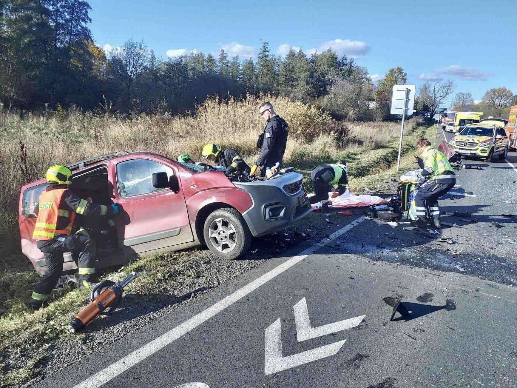 Nehoda v Běchovicích. Foto: HZS