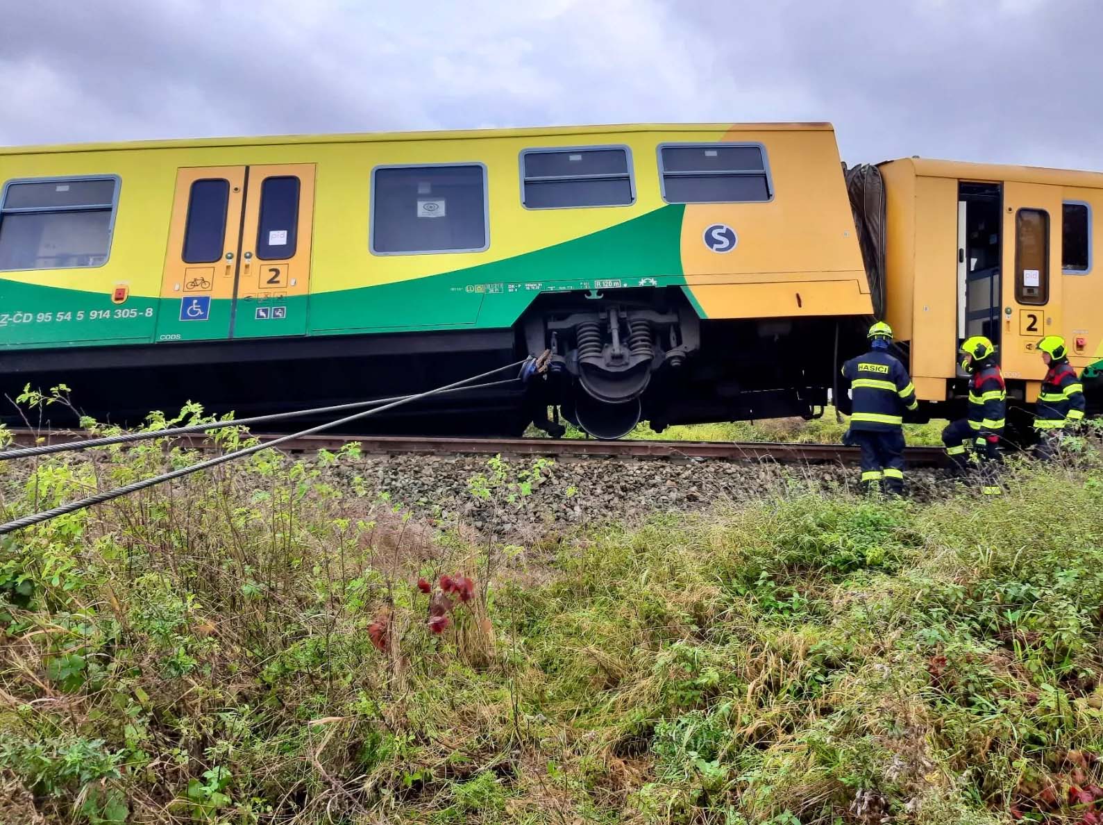 Nehoda vlaku v Hudčicích. Foto: HZS SŽ