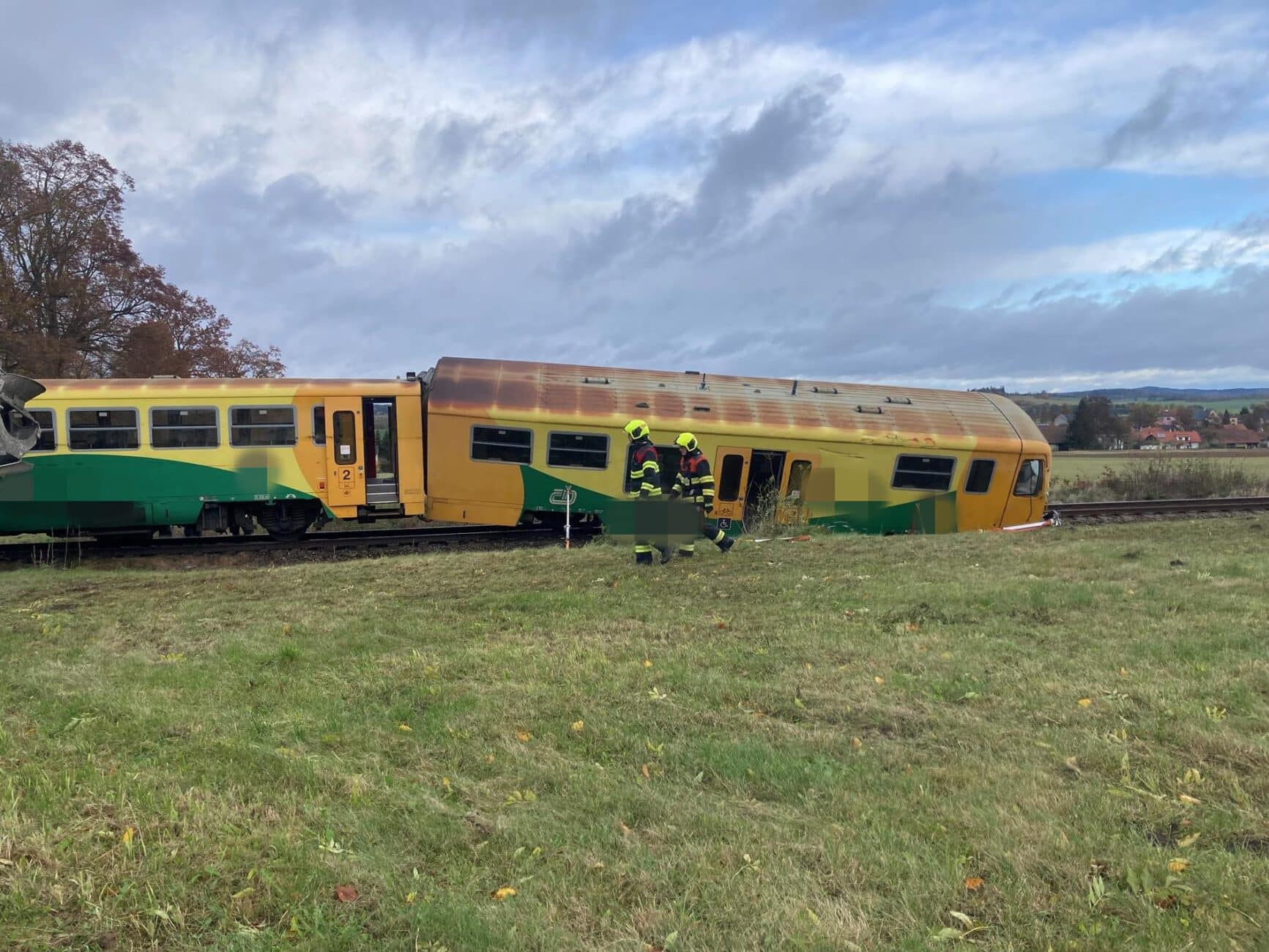 Nehoda vlaku v Hudčicích. Foto: HZS