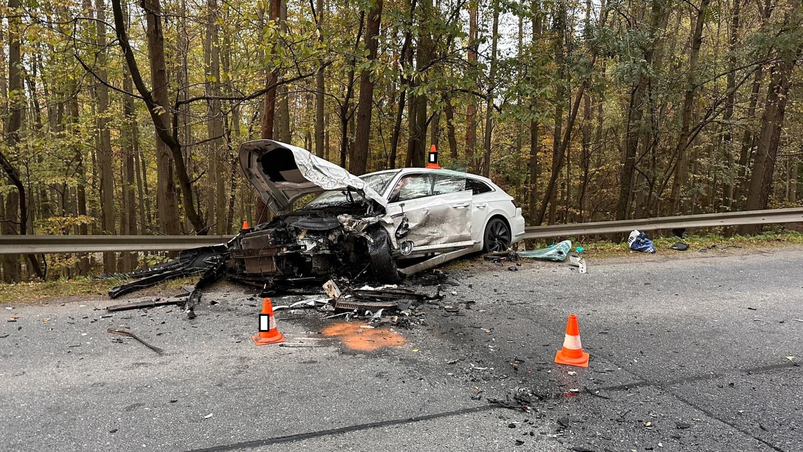 Tragická nehoda u Podolska. Foto: PČR