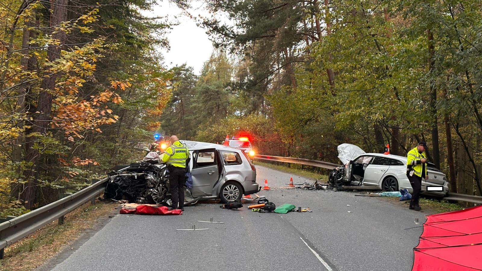 Tragická nehoda u Podolska. Foto: PČR