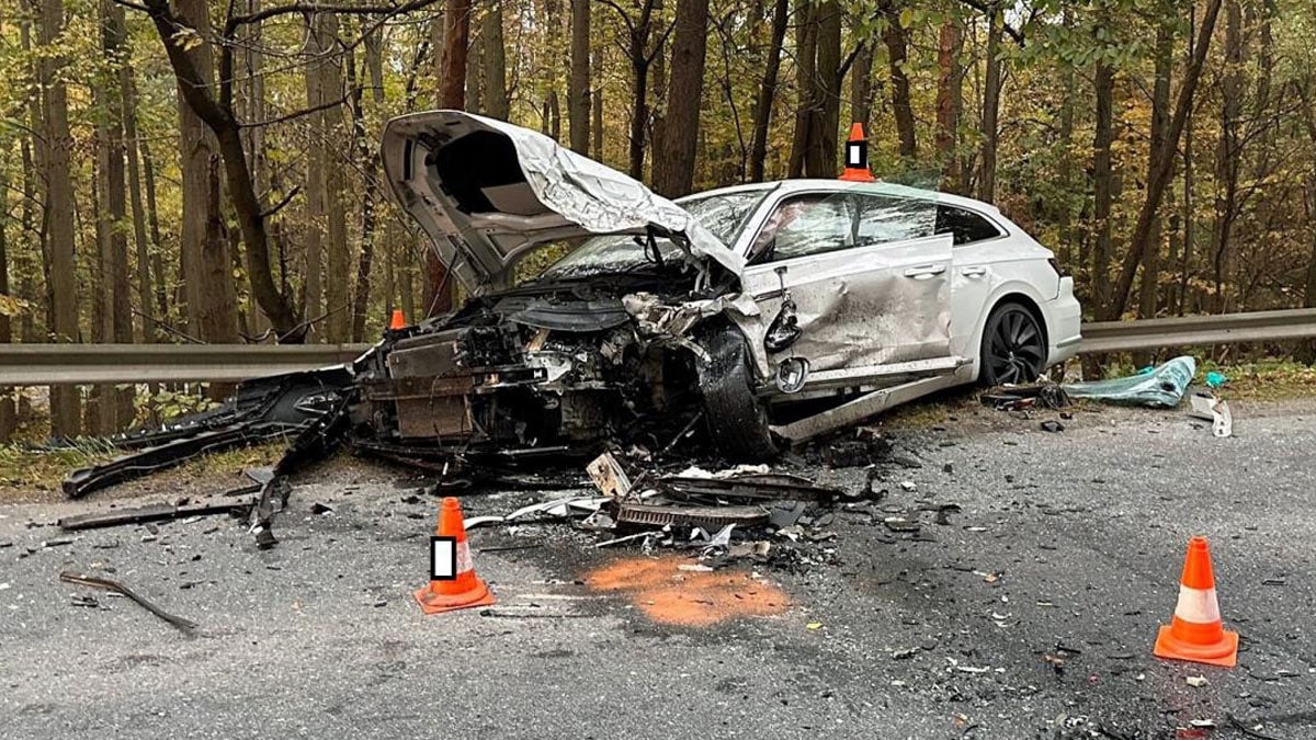 Tragická nehoda u Podolska. Foto: PČR