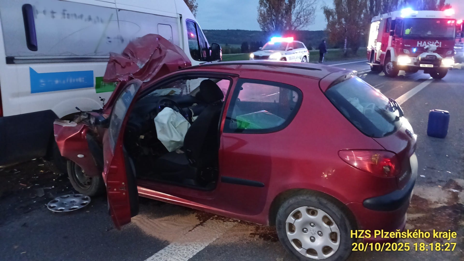 Vážná nehoda u Seče. Foto: HZS