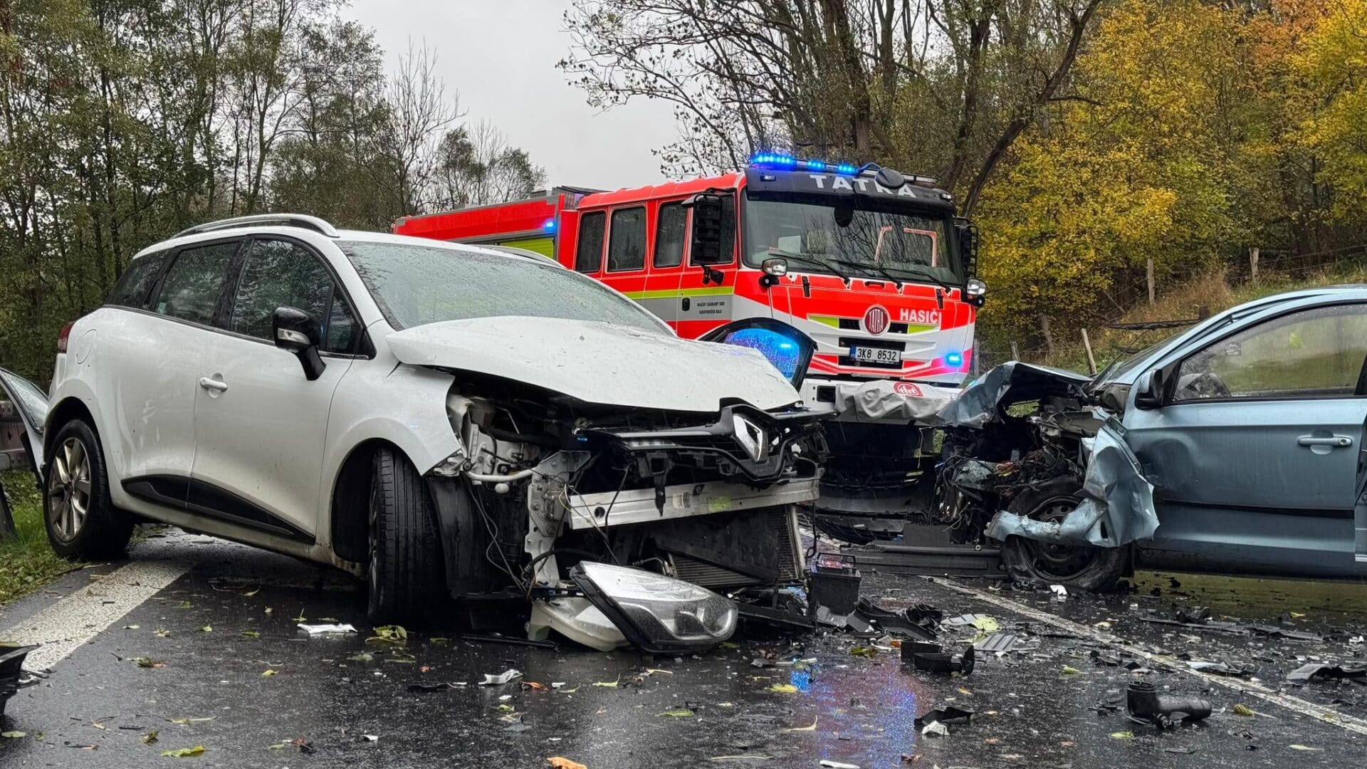 Vážná nehoda u Stráže nad Ohří. Foto: HZS