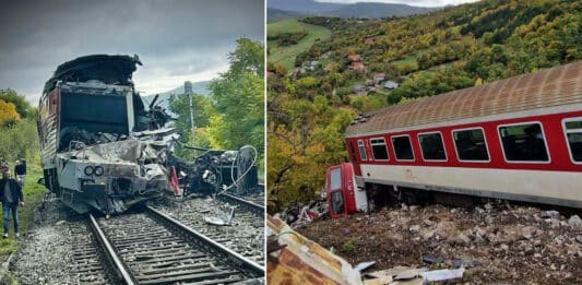 Nehoda dvou vlaků na Slovensku. Foto: Policie SR