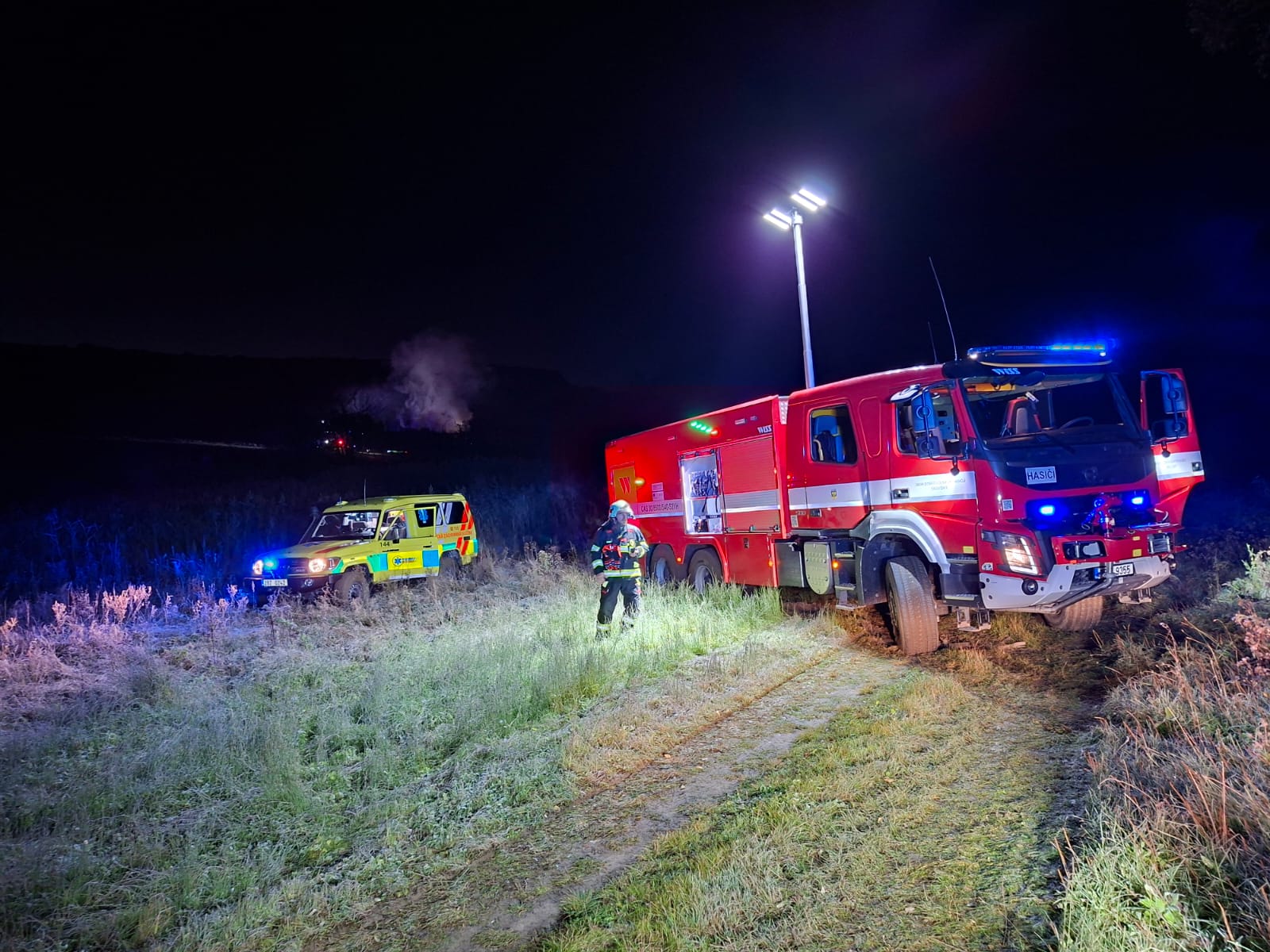 Požár vlaku u Nemotic na Vyškovsku. Foto: ZZS