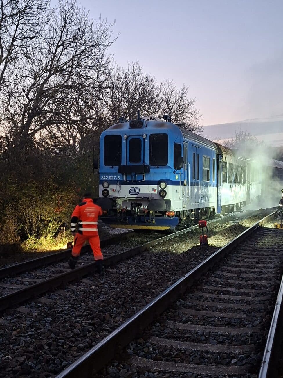 Požár vlaku u Nemotic na Vyškovsku. Foto: ZZS