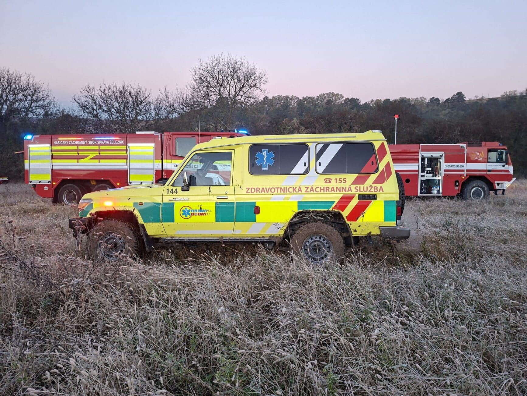 Požár vlaku u Nemotic na Vyškovsku. Foto: ZZS
