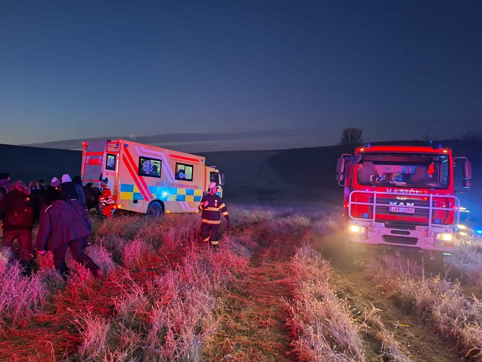 Požár vlaku u Nemotic na Vyškovsku. Foto: ZZS