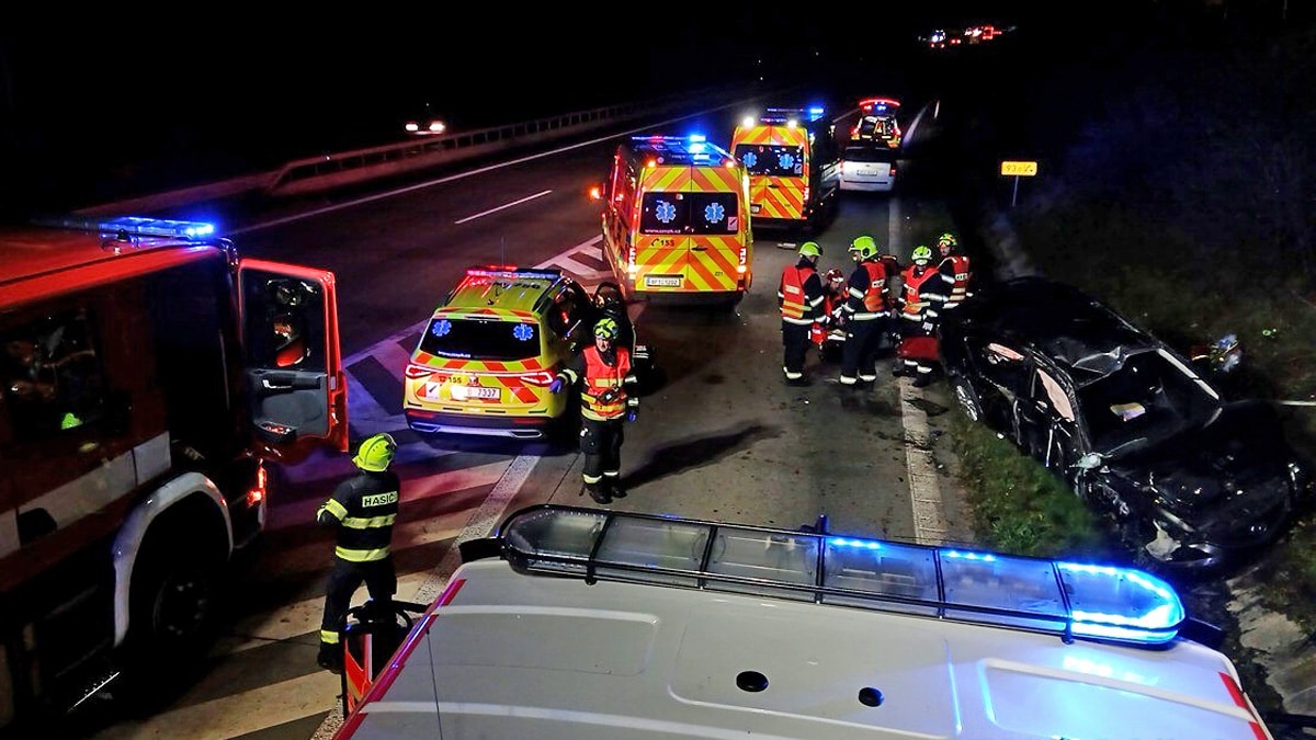 Tragická nehoda na D5 u Nýřan. Foto: HZS
