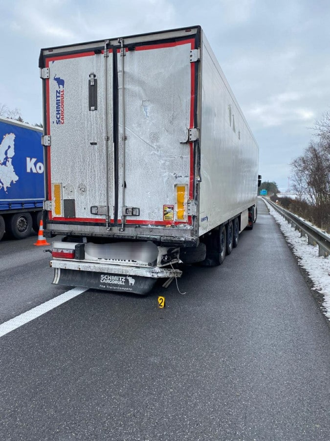 Tragická nehoda na dálnici D1 u Lhotky. Foto: PČR