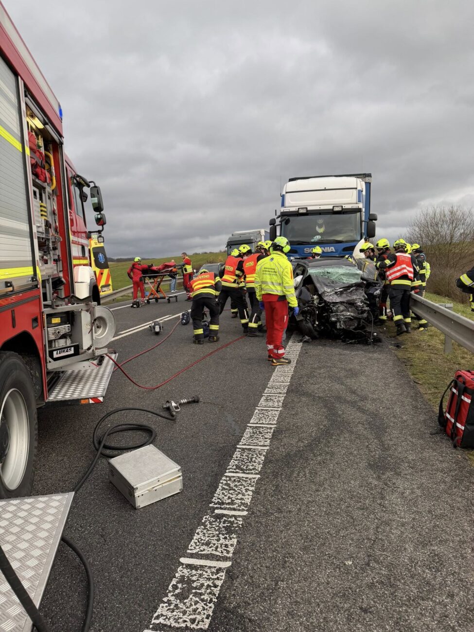 Tragická nehoda u Bílého Kostela. Foto: HZS