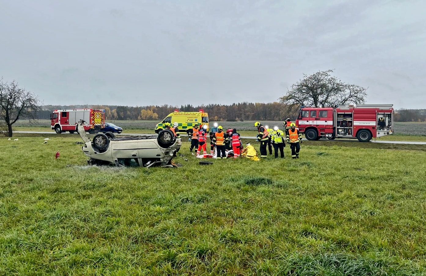 Vážná nehoda u Spáleného Poříčí. Foto: HZS