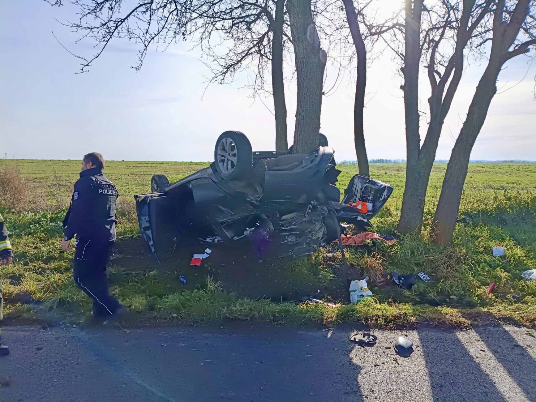 Nehoda u Uhříněvsi. Foto: HZS