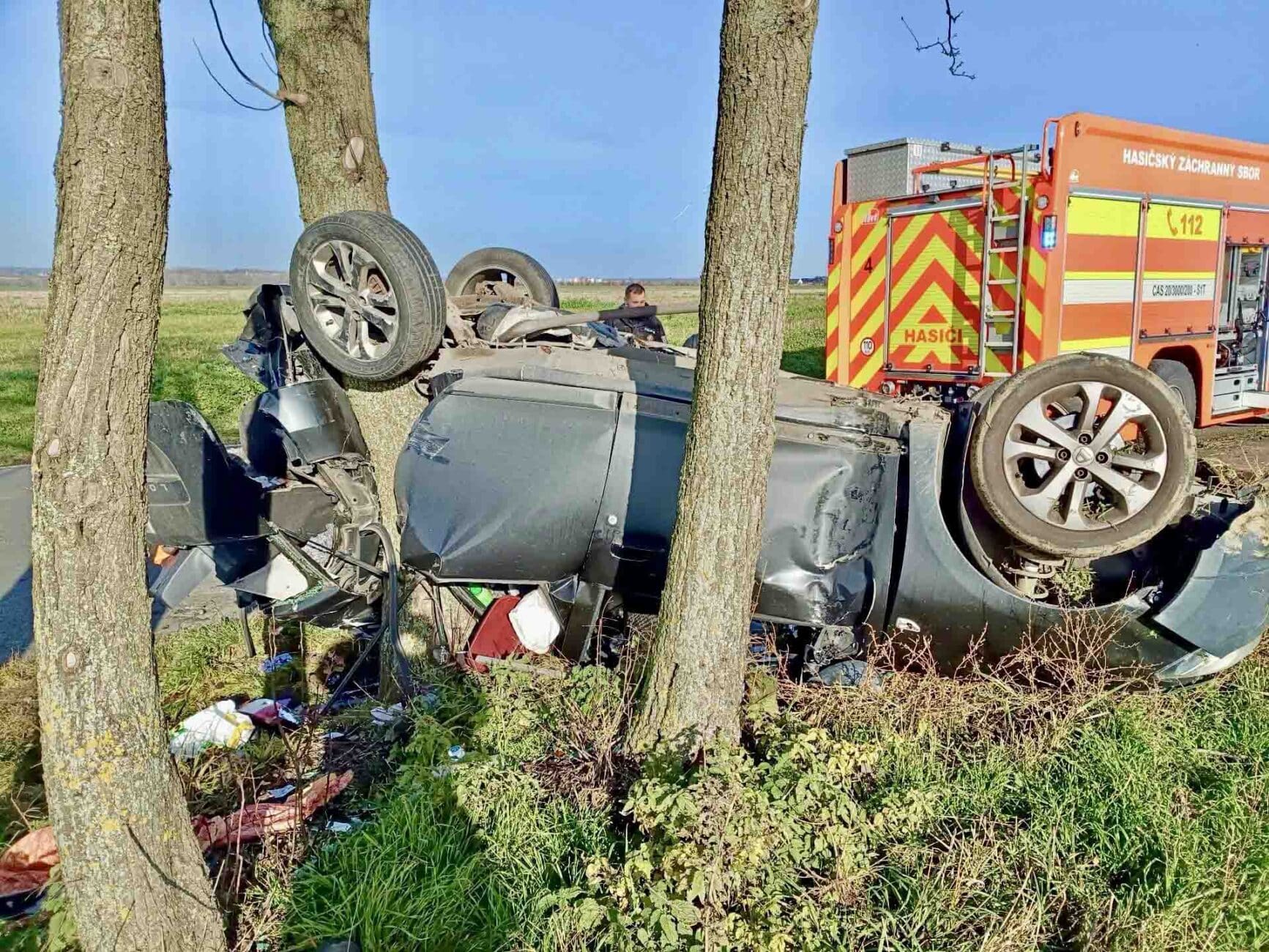 Nehoda u Uhříněvsi. Foto: HZS