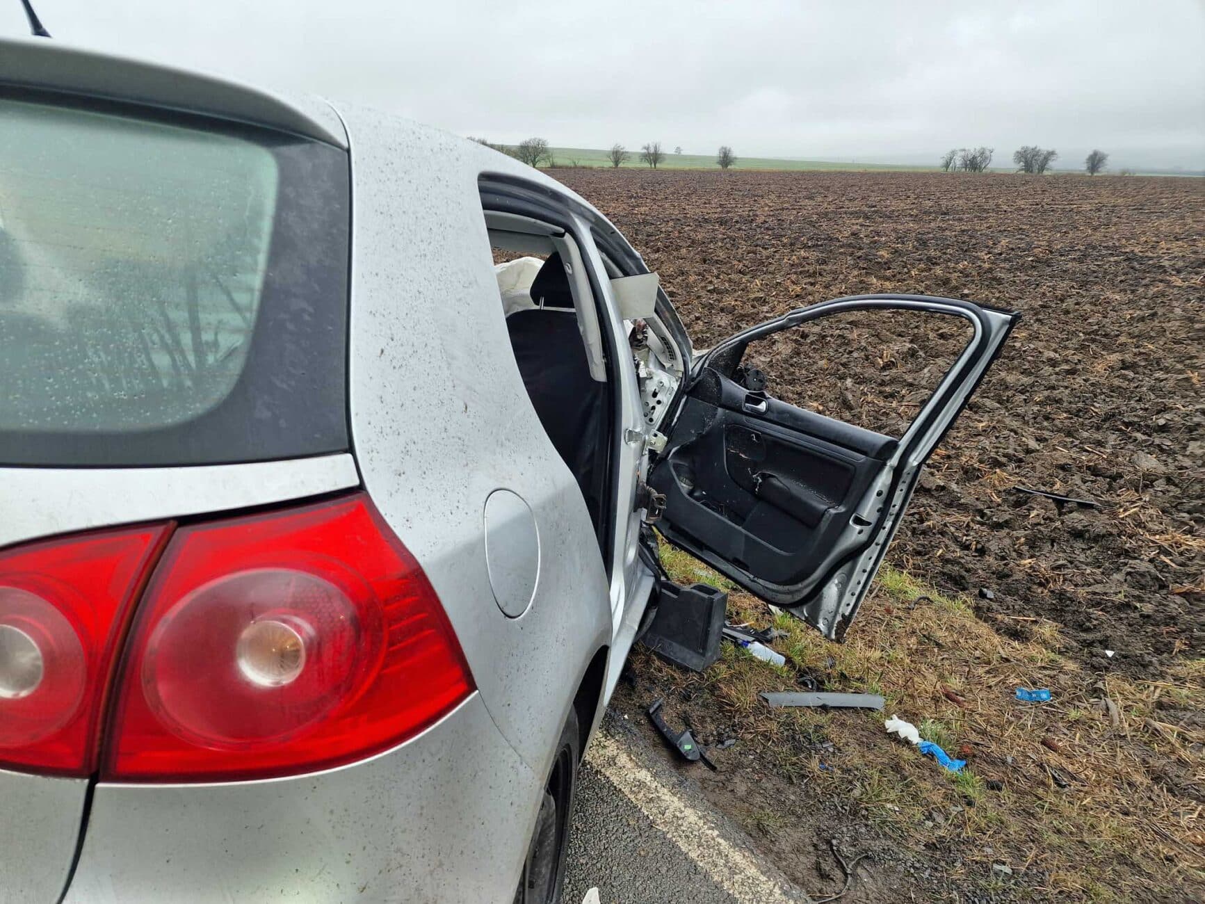Tragická nehoda na Břeclavsku. Foto. PČR