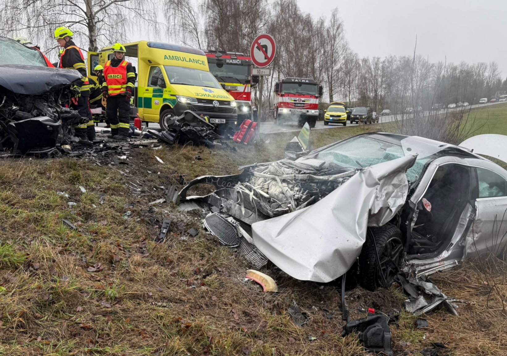 Vážná nehoda mezi Výšinkou a Stříteží. Foto: HZS