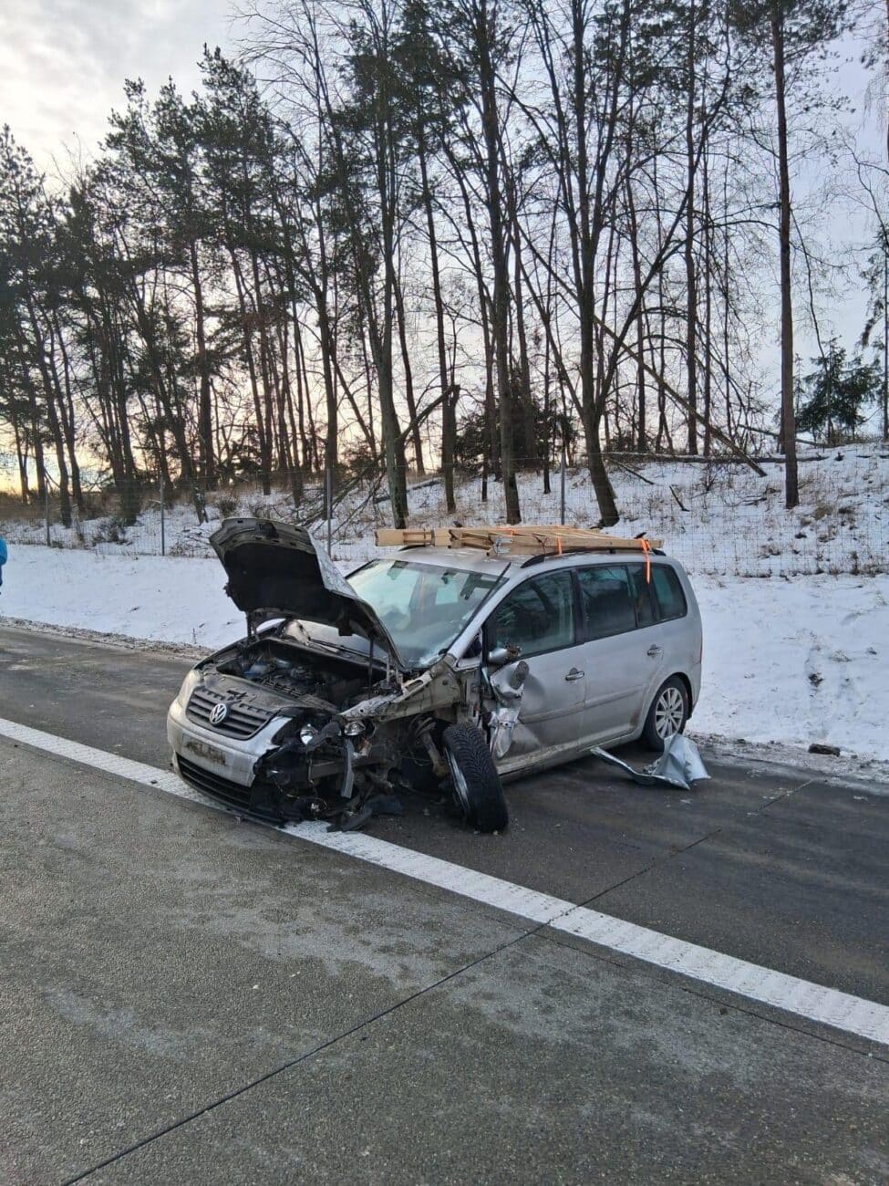 Nehoda na dálnici D1 na Vysočině. Foto: PČR