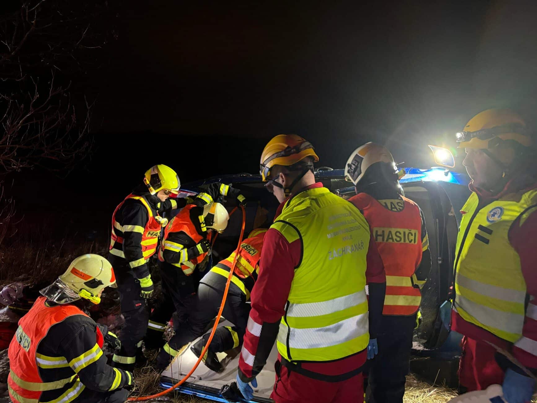 Nehoda u Bílova na Novojičínsku. Foto: HZS