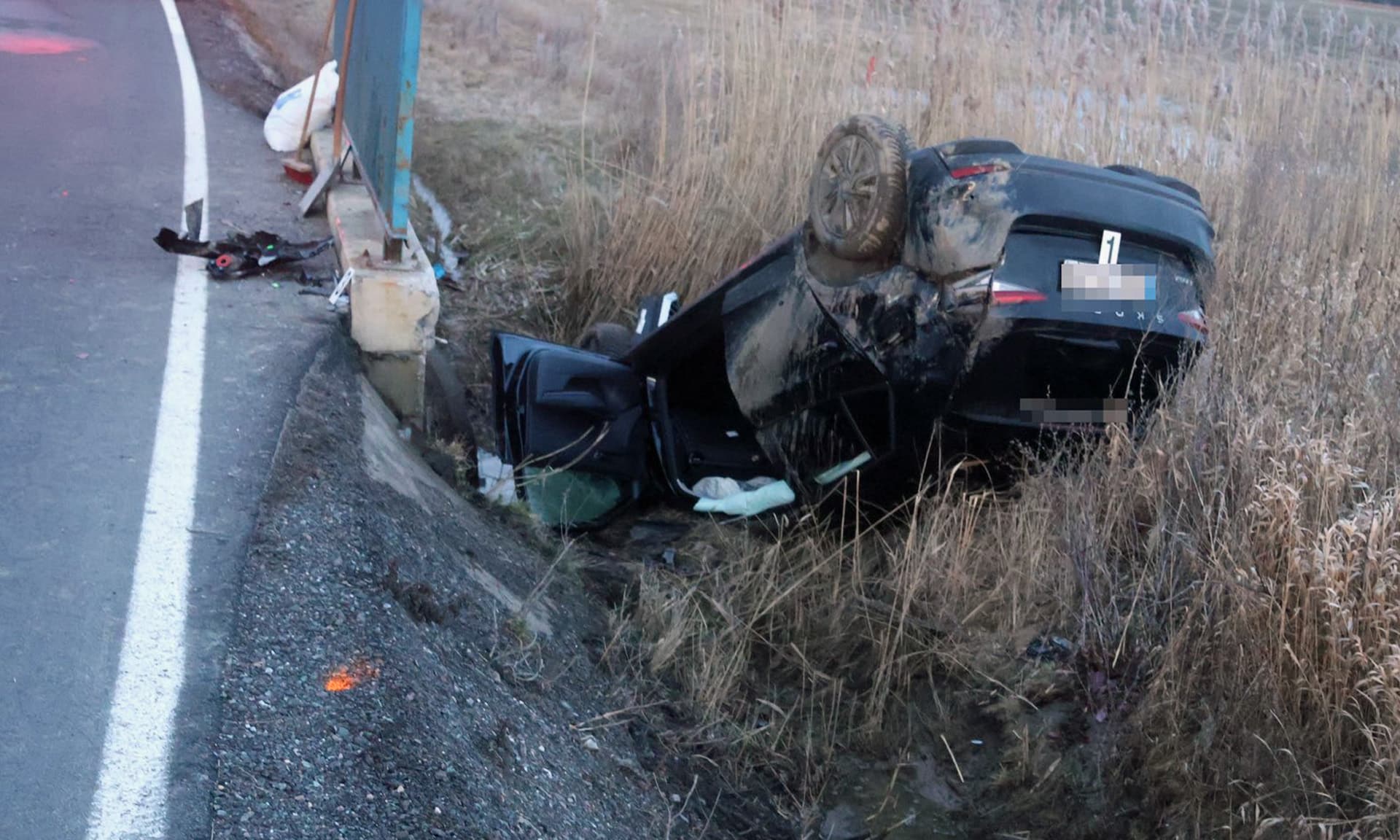 Opilý řidič havaroval u Rokytna na Pardubicku. Foto: Policie ČR