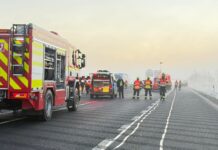 Nehoda na dálnici D6 u Chebu. Foto: HZS