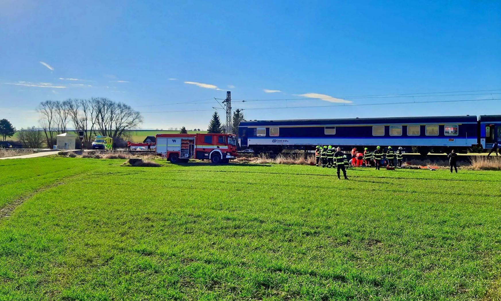 Tragická nehoda auta a vlaku na Českokrumlovsku. Foto: Správa železnic