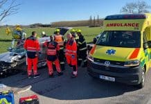 Vážná nehoda u Vodňan. Foto: ZZS