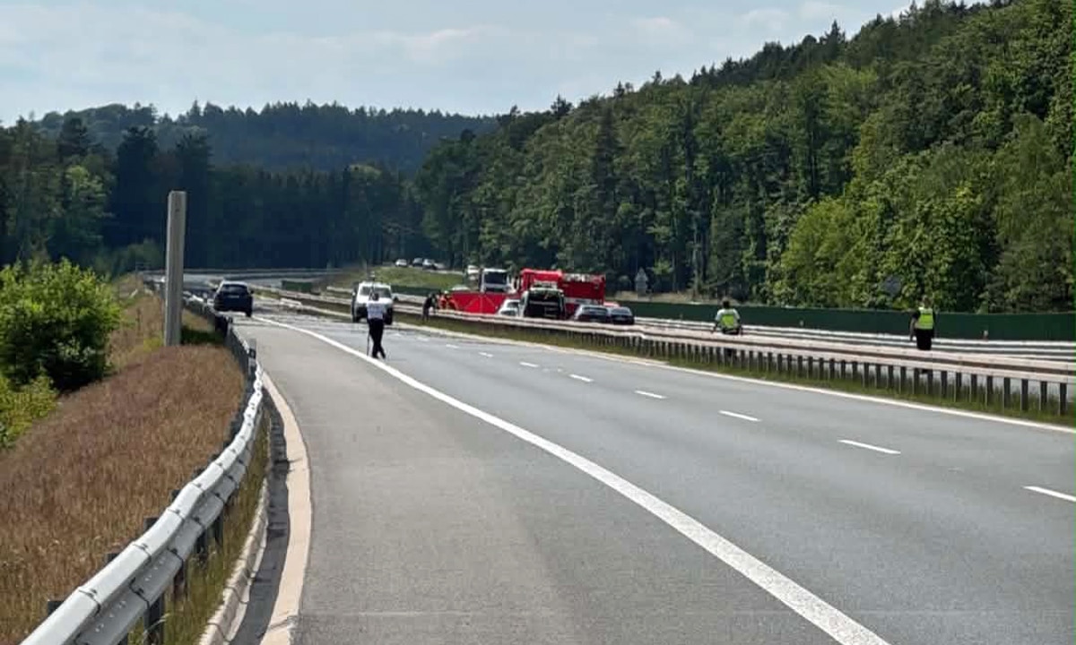 Tragická nehoda na dálnici D6. Foto: Policie ČR