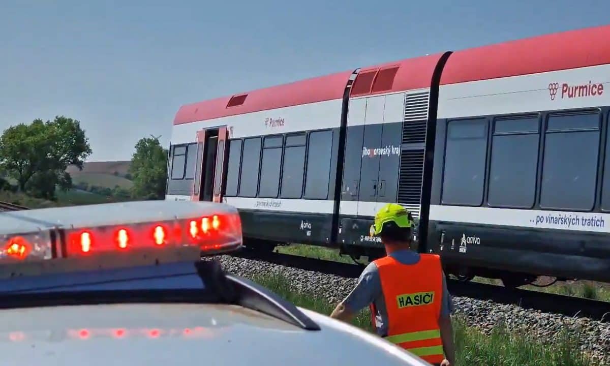 Tragická srážka vlaku s cyklistou na Hodonínsku. Foto: Policie ČR