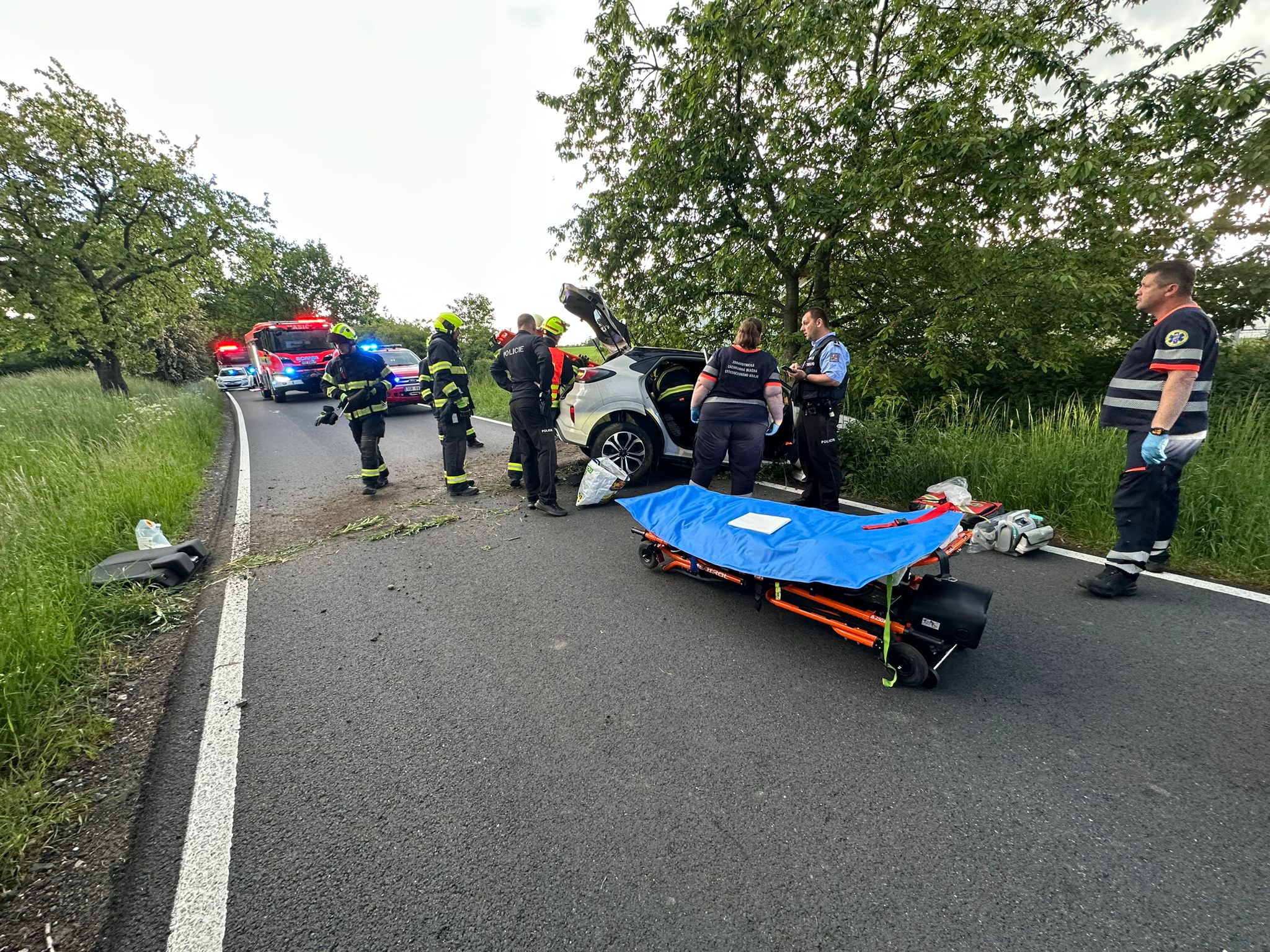 Dopravní nehoda u Vrátkova na Kolínsku. Foto: HZS Středočeského kraje