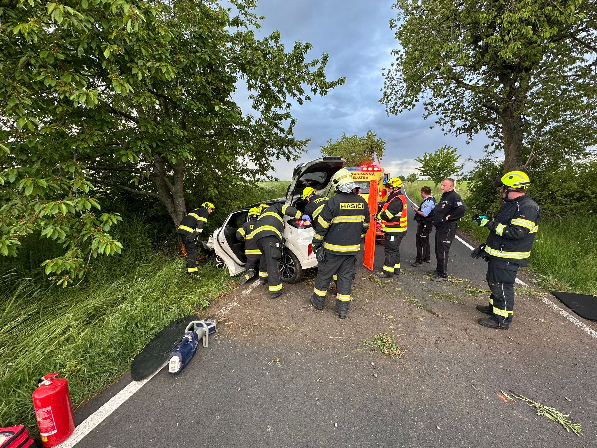 Dopravní nehoda u Vrátkova na Kolínsku. Foto: HZS Středočeského kraje