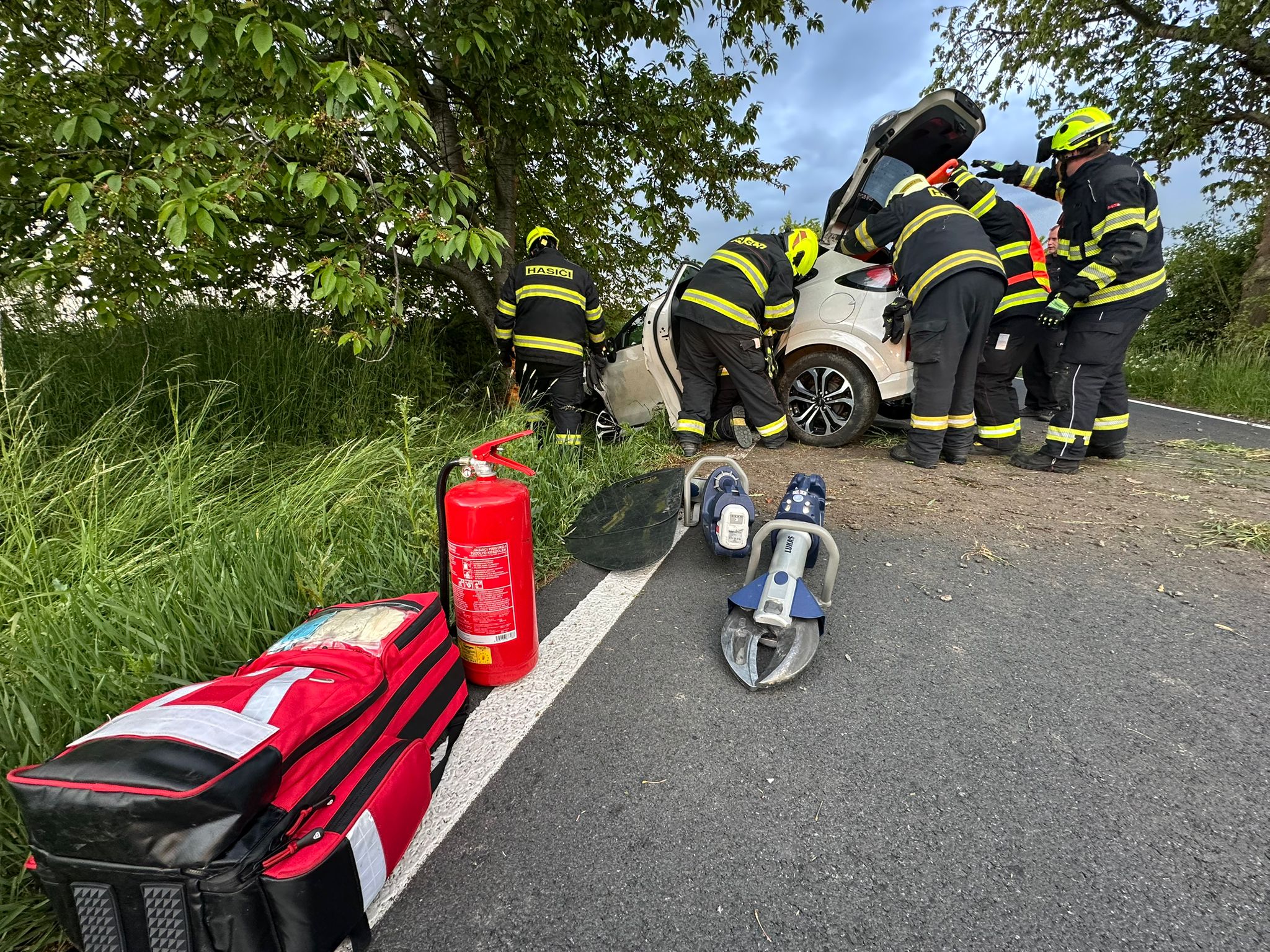 Dopravní nehoda u Vrátkova na Kolínsku. Foto: HZS Středočeského kraje