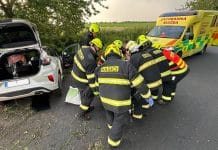 Dopravní nehoda u Vrátkova na Kolínsku. Foto: HZS Středočeského kraje
